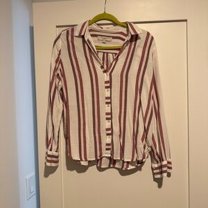 Loft Striped Button-Up Shirt